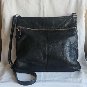 Margot Black Leather Crossbody Bag